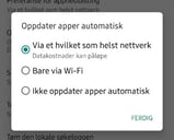 Et av de to øverste alternativene er valgt